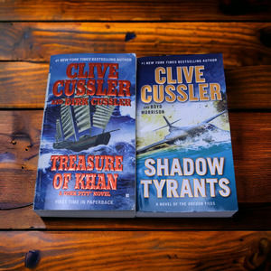 Lot of 2 Clive Cussler Paperback Treasure of Khan Shadow Tyrants